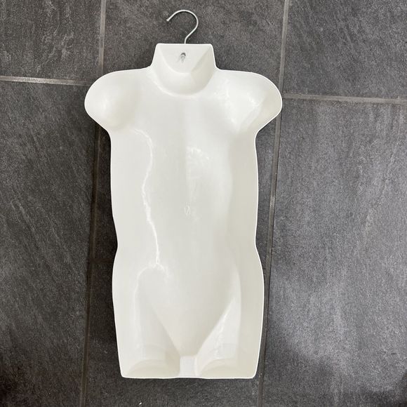 Mannequin Childrens White Torso Kids Hanging Dress Form Hollow Back Hard Plastic - Picture 4 of 9